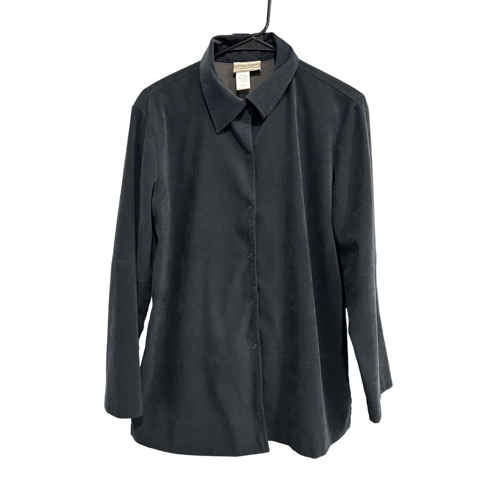 Coldwater Creek Black Button Up Shirt Shacket Jacket Size M